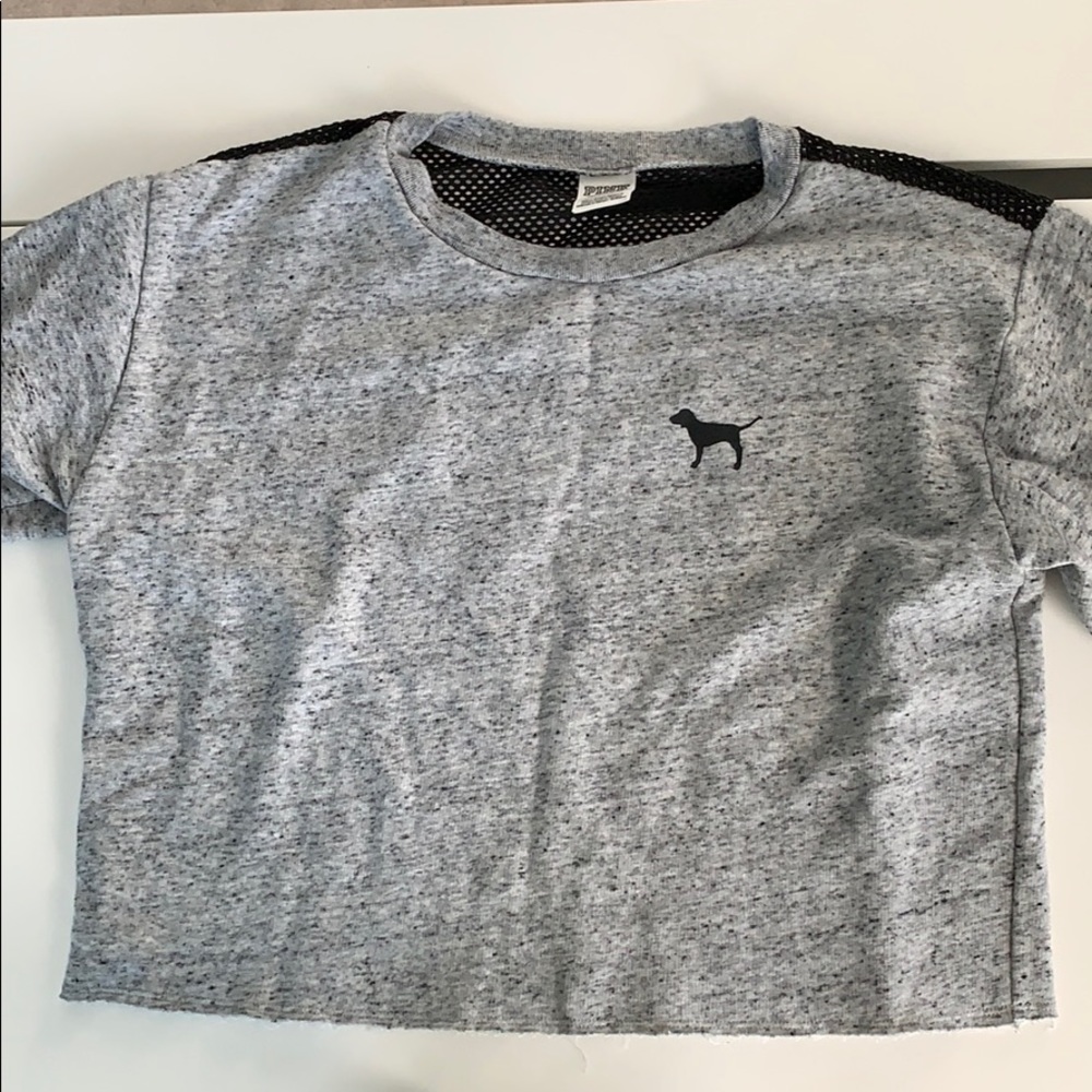 VS PINK grey cropped sweatshirt